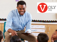  volunteer with voly logo